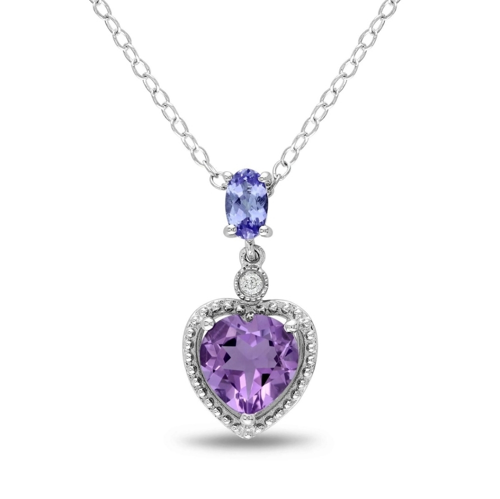 Diamond heart drop necklace